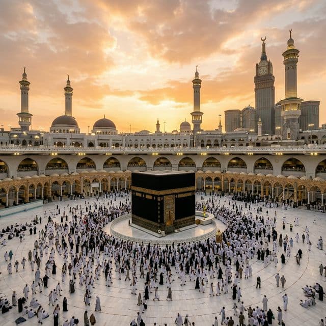 Beautiful view of Masjid al-Haram and Kaaba
